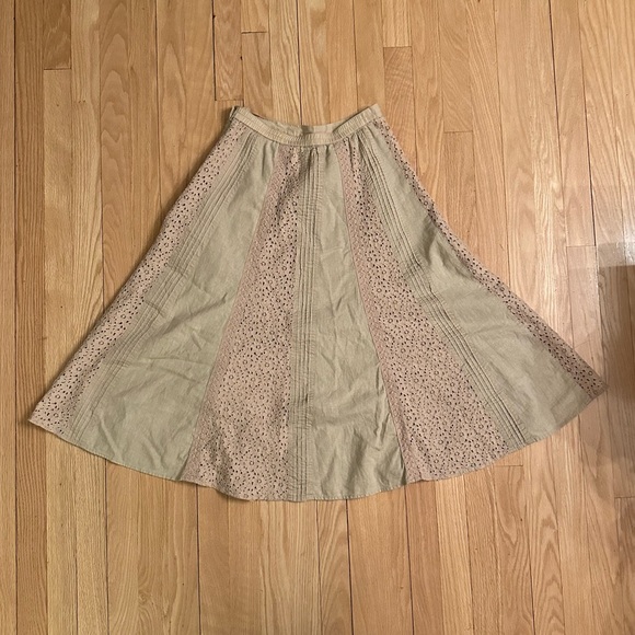 Coldwater Creek Tan Full Midi Skirt, Size XSP - Picture 9 of 9